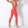 thumbnail image 2 of Gibobby Pantalones mujer Yoga Yoga Pantalones sólidos Color de Pantalones delgados sin Hip-up Pantalones de yoga para mujer(Anaranjado， S), 2 of 5