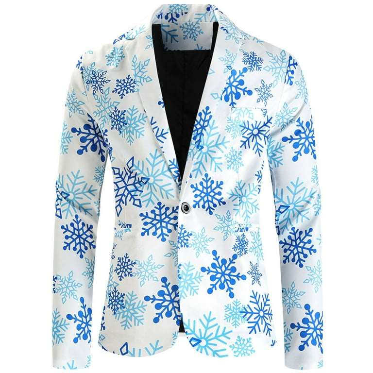 Men Jacket Streetwear Clothes Mens Christmas Fashion Casual Christmas Printed Coat Jacket Formal Long Sleeve Top Blouse Walmart