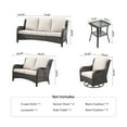 thumbnail image 3 of Vcatnet 5 Pieces Outdoor Patio Furniture All Weather Wicker Conversation Set with Swivel Rocking Chairs for Garden,Poolside,Beige, 3 of 9