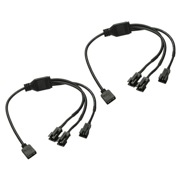 Uxcell ARGB Splitter 5V 3Pin to SM 3Pin Male Extension Cable Adapter Connector Addressable for PC Fan 2 Pack