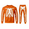 thumbnail image 3 of Men's 2 Pieces Tracksuit Set Novelty Skeleton Print Sweatshirts Matching Jogger Pants Outfits (Orange S), 3 of 3