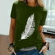 thumbnail image 2 of Camiseta de mujer Camisetas divertidas y lindas de manga corta Camiseta de otoño Camiseta con estampado de plumas Regalo Tops Blusa Regalo para mujer Pompotops hfajkhk125369, 2 of 8