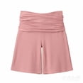 thumbnail image 6 of Coral Shorts Women Summer Yoga Shorts Pull On Athletic Shorts Knee Length Lightweight Solid High Waisted Stretch Long Shorts Walking Casual Running Shorts, 6 of 6