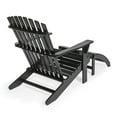 thumbnail image 4 of Saranac 2-Piece Traditional Rustic Acacia Wood Adirondack Chair with Detachable Ottoman, Black, 4 of 9