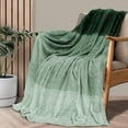 thumbnail image 3 of Flannel Fleece Ombre Throw Blanket for Couch | Soft Cozy Microfiber Couch Gradient Accent Blanket | Warm Lightweight Blanket for Sofa Chair Bed | All Season 50x60 Inches Emerald Green, 3 of 6