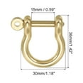 thumbnail image 2 of Unique Bargains D-Ring Shackle, 4 Pack 15mm Inner Width Solid Brass Screw Hook Small Bow Shackles, 2 of 5