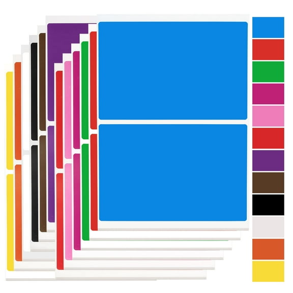 60 Sheet Colored Label Stickers 3 x 2 Inch Rectangle Coding Labels for Office Supplies