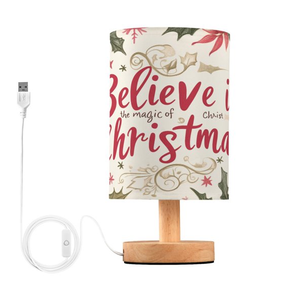 BZSMCE Lamp Modern Light Red Merry Christmas Elegant Wreath Creative Patter Night Light