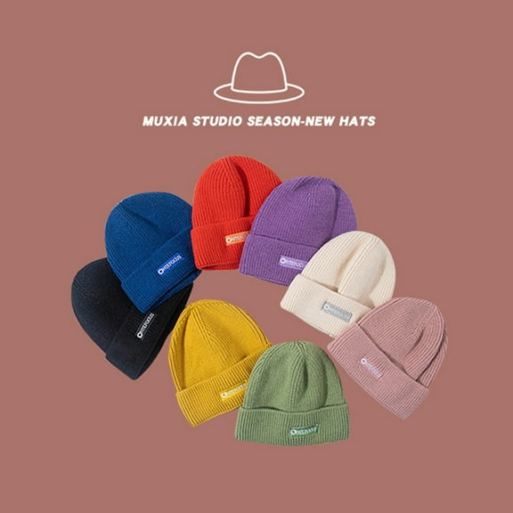 Beanie Men Women - Unisex Winter Beanies Cuffed Knit Hat Plain Skull Cap