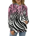 thumbnail image 3 of Pink Zebra Pattern Regular Fit Hoodie, Sporty Pullover Hooded Sweatshirt for Men Women 3XL, 3 of 6
