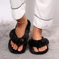 thumbnail image 6 of QINGFSAP Womens Cherry Embroidery Thong Slippers Plush Strap Warm Winter House Slippers, 6 of 9