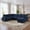 Blue, variant on Shin Polyester Corduroy Sleeper Sofa Bed With Storage Chaise Dark Gray