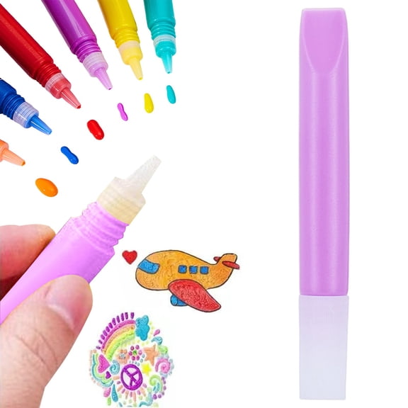 Puffy 3D Drawing Pens, 6 Pack Bubble Markers - Heat Expandable Popcorn Pens for kīds Art, Scrapbooking, and Diy Crafts