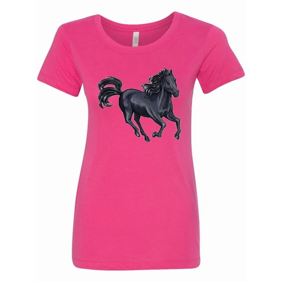 Inktastic Beautiful Galloping Black Horse Women's T-Shirt