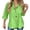 Green30082, variant on Womens Solid Color Button Down Blouse Casual Three Quarter Sleeve Turn Down Collar Shirt With Contrast Buttons For Daily Wear White M