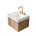 thumbnail image 6 of LHYY 24" White Sintered Stone Countertop and Undermount Ceramic Basin with Three Standard Pre-drilled Faucet Holes,NO Cabinet,NO Faucet and Sink Cover, 6 of 7