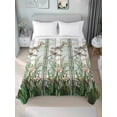 thumbnail image 2 of Full Size Flat Sheet Only, Dark Green Grass Soft Brushed Microfiber Bed Sheets, Flower Dragonfly Retro Pastoral Rustic Hotel Quality Breathable Bedding Top Sheet, Easy Care, 81"x96", 2 of 9