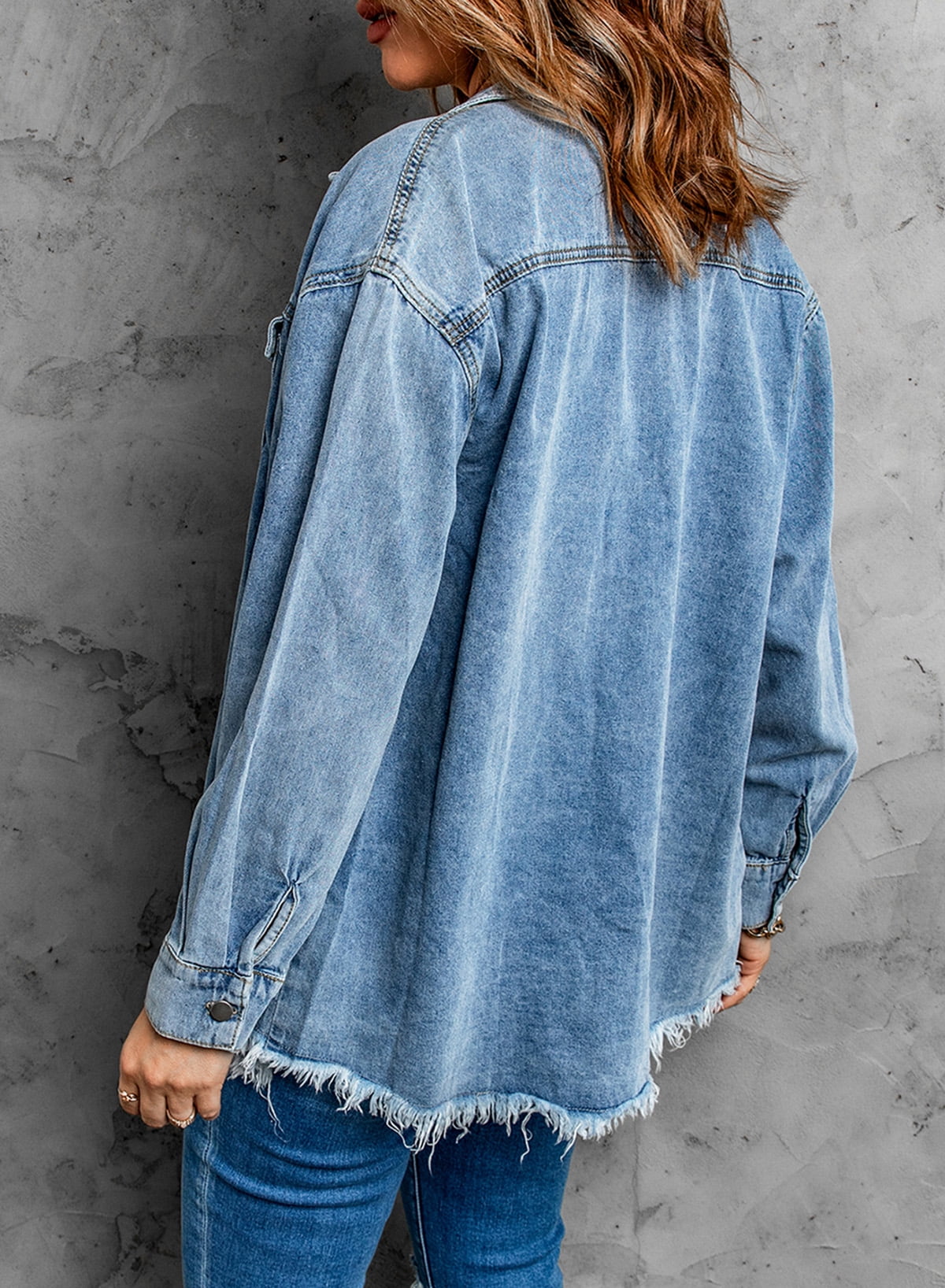 Eytino, Denim Jacket, Women's Plus Size, Sky Blue XL - Walmart.com