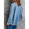 thumbnail image 5 of Eytino Womens Button Down Denim Jackets Long Sleeve Oversize Boyfriend Jeans Jackets Sky Blue M Female, 5 of 11