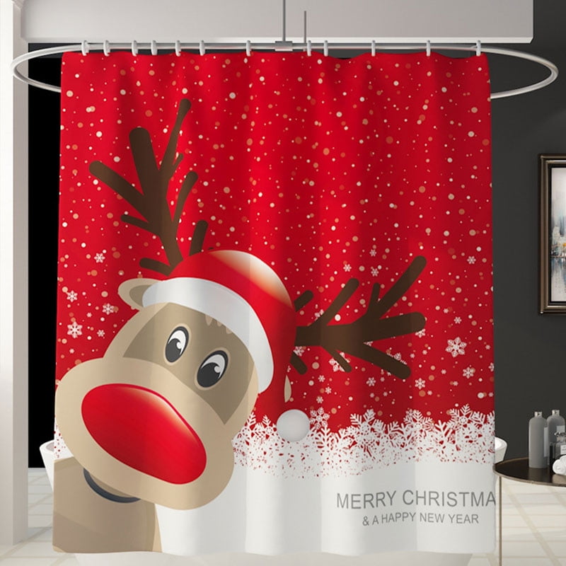 Durable Waterproof Shower Curtains with 12 Hooks 70.9x70.9 inch NIAMH PAGE 4 Piece The Grinch Movie Christmas Shower Curtain Sets with Non-Slip Rugs Toilet Lid Cover and Bath Mat