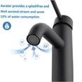 thumbnail image 5 of JERFIT Modern Single Hole Bathroom Sink Faucet, 6.57" Matte Black Waterfall Bath Faucet with Spot Resistant Finish, ADA Compliant, 5 of 10