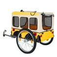 thumbnail image 5 of Lisonu Foldable Pet Bike Trailer for Medium Pets, All-Terrain Bicycle Carrier with 20-Inch Wheels, 88 lbs Capacity for Outdoor Adventures, Grey & Yellow, 5 of 17