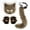 Coffee, variant on HOARBOEG Halloween Wolf Mask Costume Set with Faux Fur Tail and Paw Gloves, Fox Accessories for Teens & Adults, Dress-Up Kit for Party, Brown