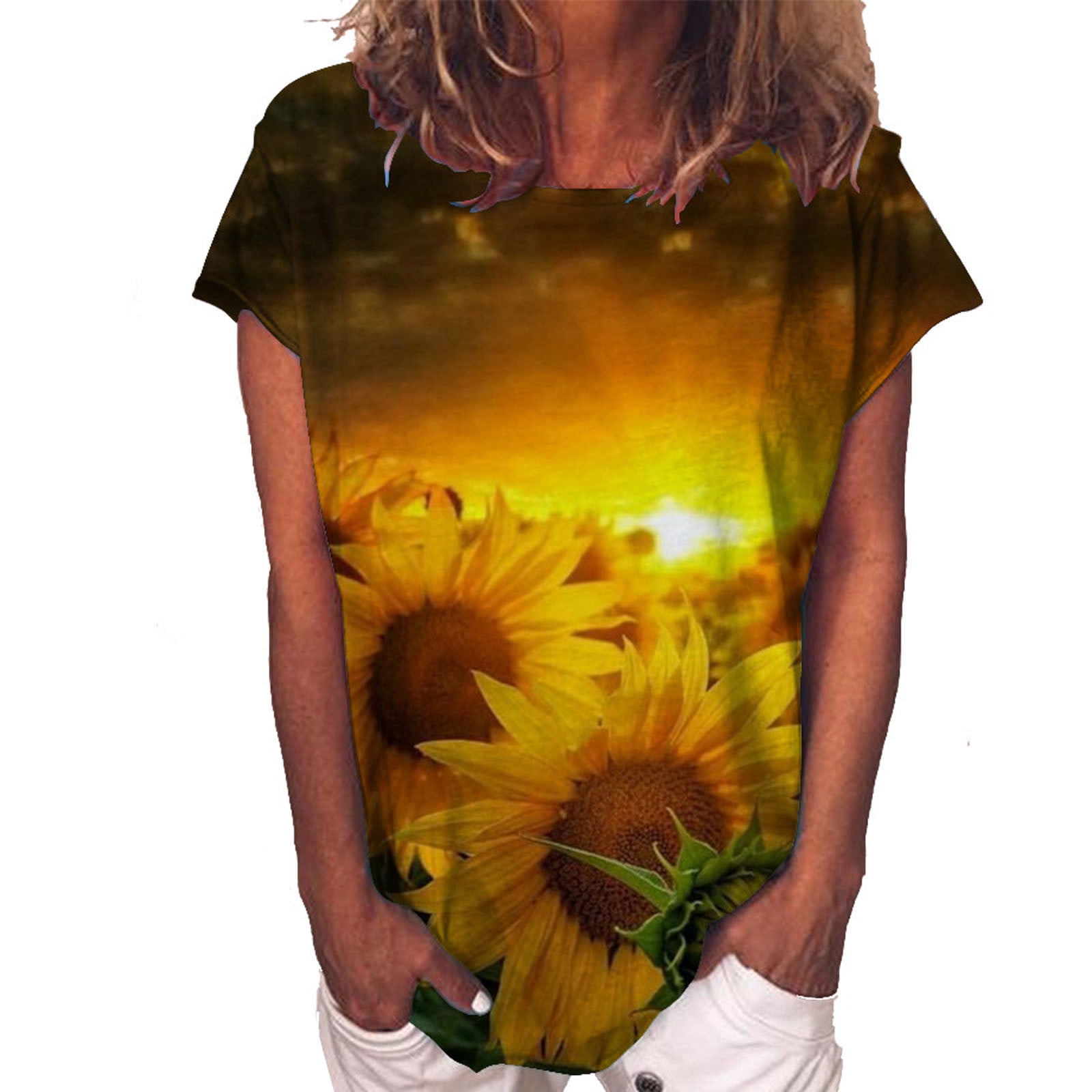 Olyvenn Women's Trendy Dressy TShirts Discount Comfy Slim Casual Tunic