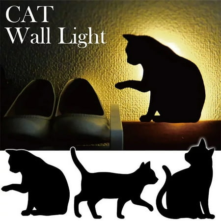 

Kripyery 1 Set LED Light Creative Shape Remote Control User-Friendly Energy-saving Warmly Light Decorative Acrylic Battery Powered Cartoon Cat Style LED Lamp Birthday Gift