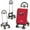 Red, variant on Costway Folding Shopping Cart Utility Hand Truck with Rolling Swivel Wheels, Removable Bag & Cozy Handle Red