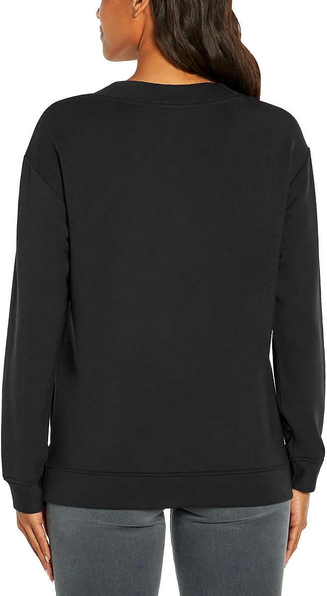 Orvis Women's V-Neck Dropped Shoulders Sweatshirt (Black,Medium ...