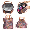 thumbnail image 2 of Paisley Pattern Drawstring Lunch Bag Women - Drawstring Lunch Bag Insulated for Work Office - Stain-Resistant Large Lunchbags for Women with Multi-Pockets, 2 of 6