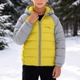 thumbnail image 7 of Zynoxe Puffer Jackets for Girls Winter Color Block Windproof Zip Up Long Sleeve Hoodies Casual Warm Quilted Padded Coat with Pockets, 7 of 7