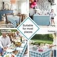 thumbnail image 2 of Checkered Square Tablecloth - Stain Resistant, Waterproof and Wrinkle Resistant Washable Table Cloth for Dining Room and Outdoor Use, 60 x 60 Inch, Turquoise and White Gingham Pattern, 2 of 6