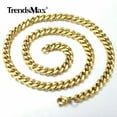 thumbnail image 2 of 7mm Gold Filled Stainless Steel Bracelet & Necklace Jewelry Set Cuban Curb Chain, 2 of 5