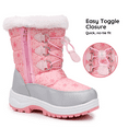 thumbnail image 4 of Blikcon Girls Waterproof Snow Boots with Faux Fur – Warm Winter Boots with Drawstring Closure & Non-Slip Sole, 4 of 8