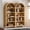 Natural Oak, variant on EYYTHUNG 5 Tier Arched Bookshelf with Adjustable Shelves, 71" Tall Bookcase Wooden Storage Cabinet, Freestanding Kitchen Pantry Organizer, Brown