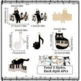thumbnail image 2 of 30 piezas de dijes de gato de 5 estilos, dijes de gato negro a granel, notas musicales, instrumentos musicales, piano, mini gato de dibujos animados, patas de mascotas, dijes de aleación, 2 of 5