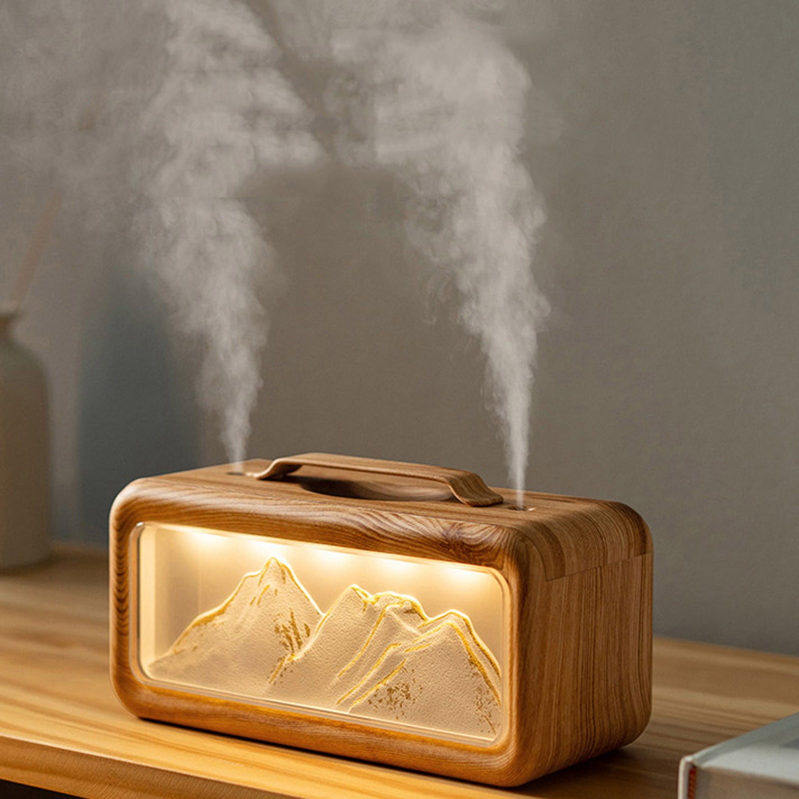 Linnome Desktop Air Humidifier Large Capacity Double Spray Mist Maker With Night Light For Home Bedroom Aromatherapy