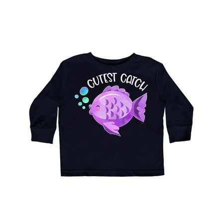 

Inktastic Cutest Catch Cute Purple Fish Gift Toddler Boy or Toddler Girl Long Sleeve T-Shirt