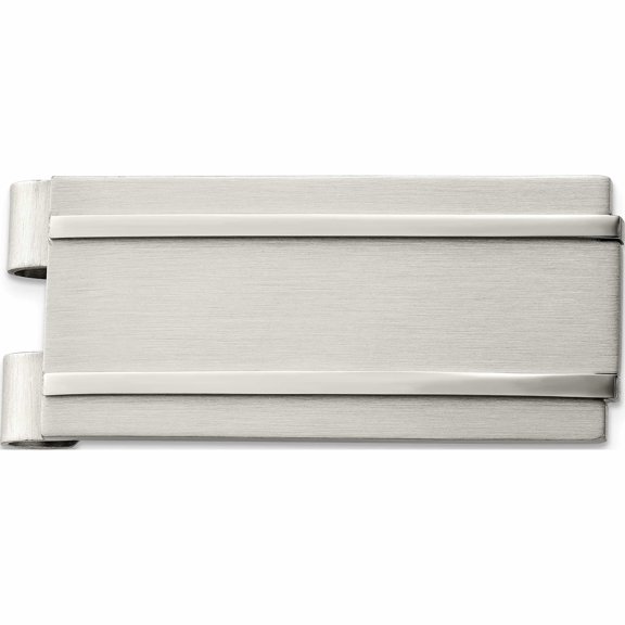 Stainless Steel Brushed And Polished Money Clip (47 X 22) Made In China -Jewelry By Sweet Pea