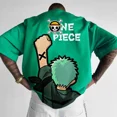 thumbnail image 2 of Camiseta de una pieza para hombre y mujer, camisa de gran tamaño con estampado de personalidad de Anime, Luffy Zoro, de verano498, 2 of 5