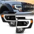 thumbnail image 1 of ACANII - Remplacement pour [Modèle Halogène] 2009-2014 Ford F150 Pickup Noir Style Raptor Tube LED Projecteur Phares Paire Gauche+droite, 1 of 1