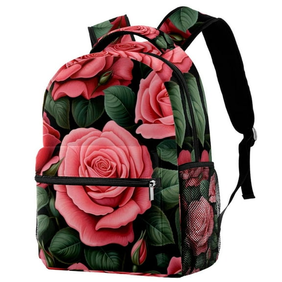 Roses Backpack Lightweight Bookbag Travel Rucksack Laptop Daypack for Women Men