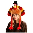 thumbnail image 3 of Adult Thanksgiving Turkey Hat Cartoon Plush Headwear Holiday Party Cap for Men Women One Size, 3 of 7