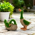 thumbnail image 6 of 2Pcs Easter Flocked Resin Duck Woven Texture Design for Yard Patio Lawn Pool Porch Backyard Decor, Perfect Easter Decorations, 6 of 9