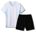 thumbnail image 2 of 2 Pack Boys' Soccer Jerseys, Quick Dry Athletic Short Sleeve V Neck T-Shirts for Youth Kids, Performance Tops Activewear Size 2XS-XL White, 2 of 5