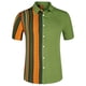 thumbnail image 5 of CAMISA DE HOMBRE INSPIRE CHIC DE BOTONES, CON BLOQUES DE COLOR, DE MANGA CORTA, RAYADA, CAMISAS DE VERANO 2XL VERDE, 5 of 6