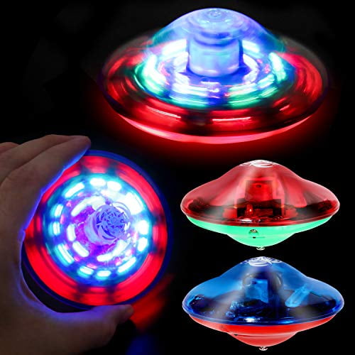PROLOSO 12 Pcs Spinning Tops for Kids Led Light Up Spin Toys for Boys and Girls Birthday Party Favors