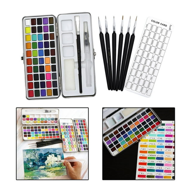 Juego de pintura de acuarela BLESIY 50 Colores Estuche de almacenamiento para Adultos Artistas